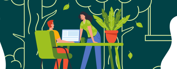 Illustration new professions support sustainable transformation in workplace